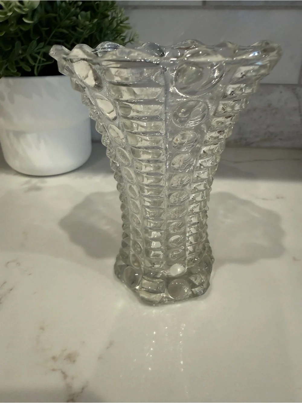 Vintage vase Indiana Glass Mayflower Clear Glass bud Vase